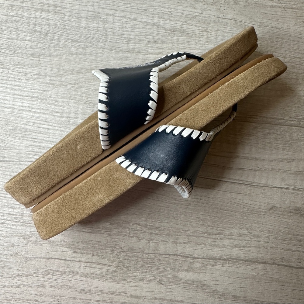 Jack Rogers USA Casual Sandal in Midnight & White with Suede Sole in Size 6.5 - Picture 8 of 9